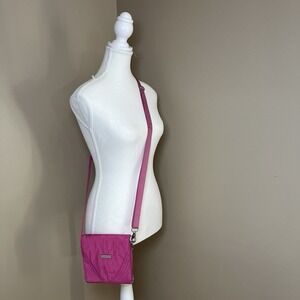 Baggallini‎ Women's Crossbody Divide Purse Bag Hot Pink Orange Interior Adj